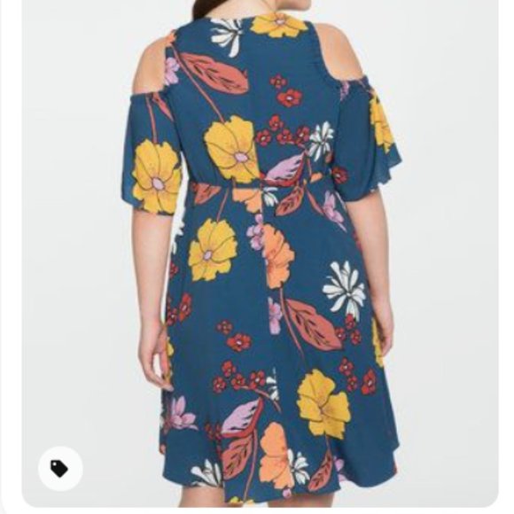 Eloquii Floral Cold Shoulder Dress - Picture 2 of 7